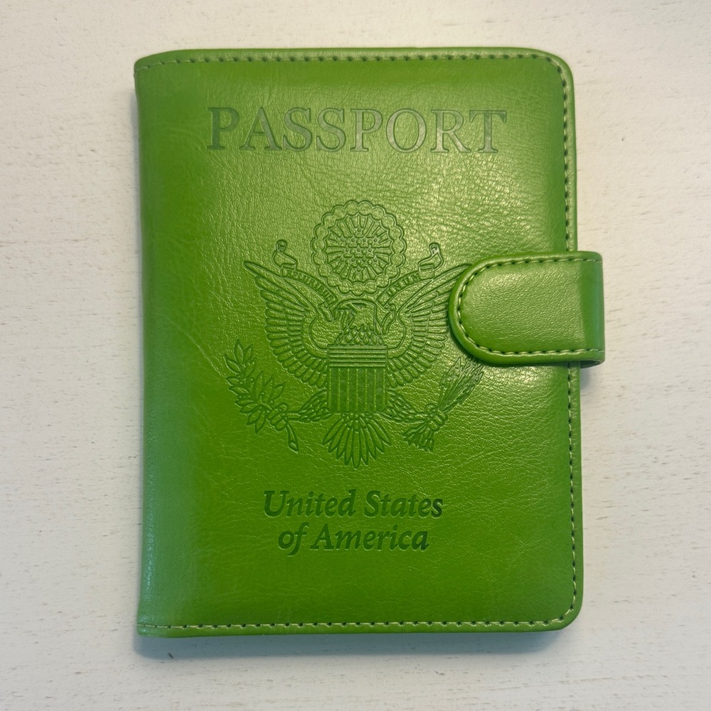 Green Passport Travel Wallet with RFID Protection